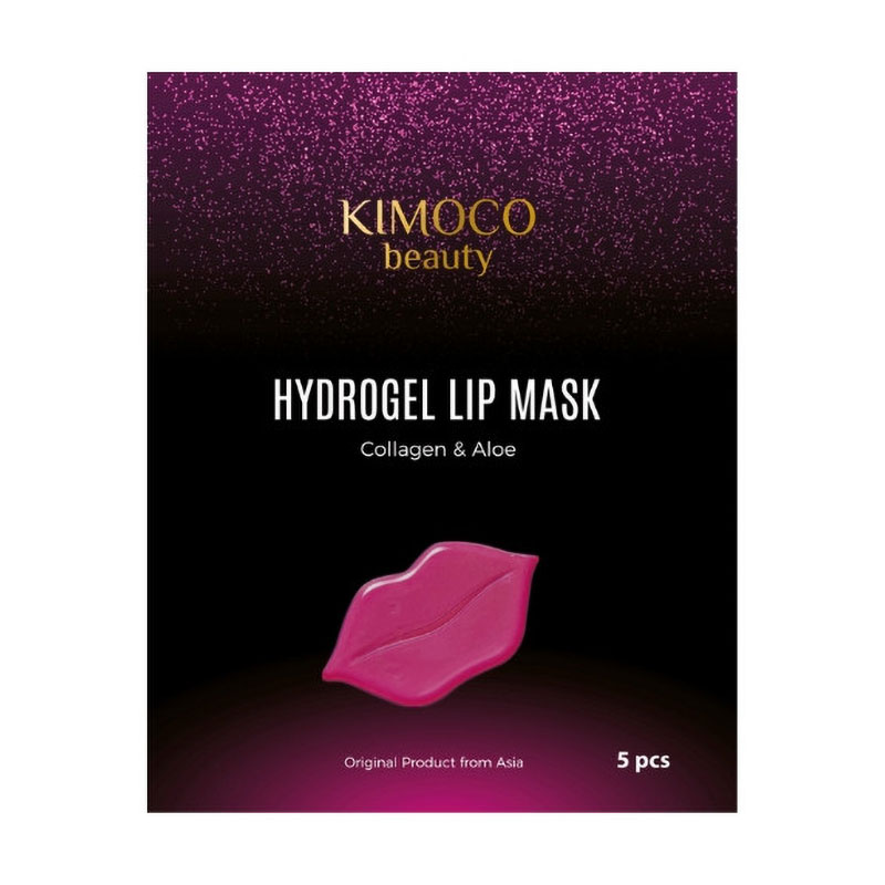 Зволожувальна гідрогелева маска для губ Kimoco Beauty Hydrogel Lip Mask Collagen &amp; Aloe з колагеном та алое, 5 шт